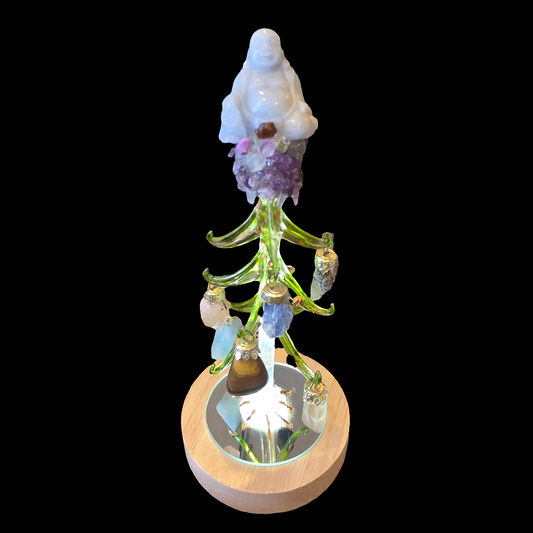 Blown Glass tree Light! RARE! CRYSTALS used for ornaments