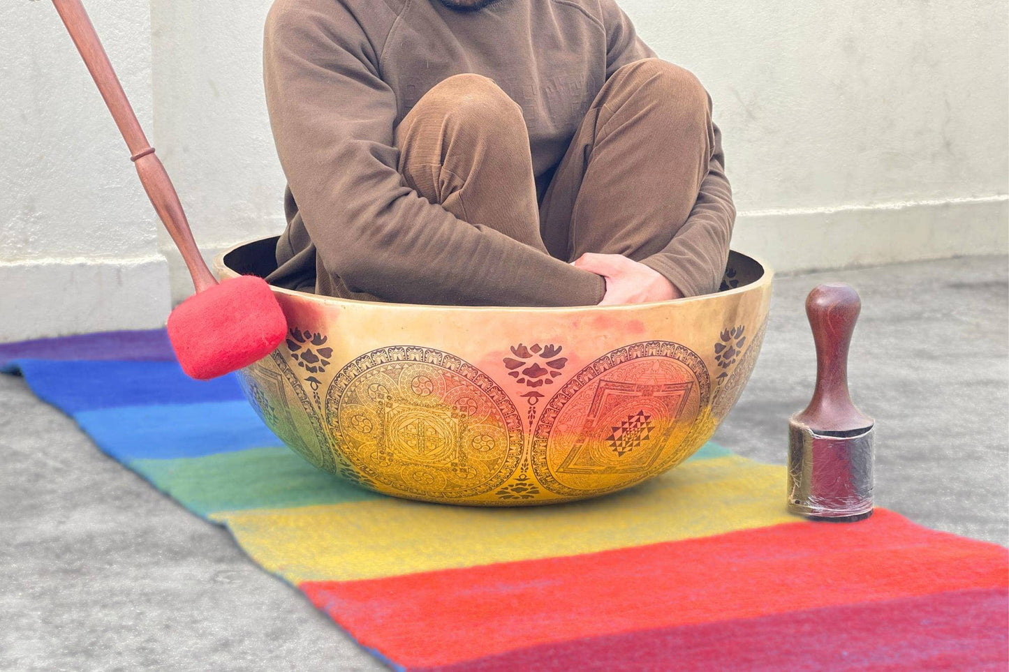 Premium Handmade Buddha Feet Singing Bowl – 7 Metal Sound Healing Bowl – Authentic Nepalese Meditation & Chakra Healing Bowl (10" to 26")