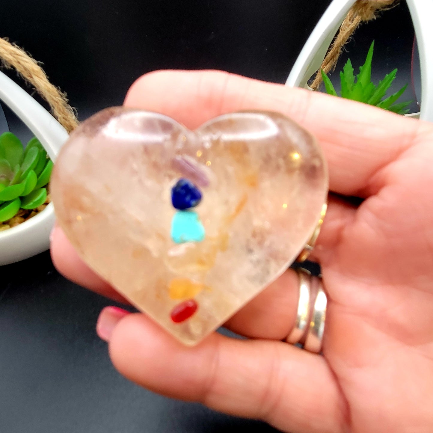 CHAKRA Quartz crystal heart