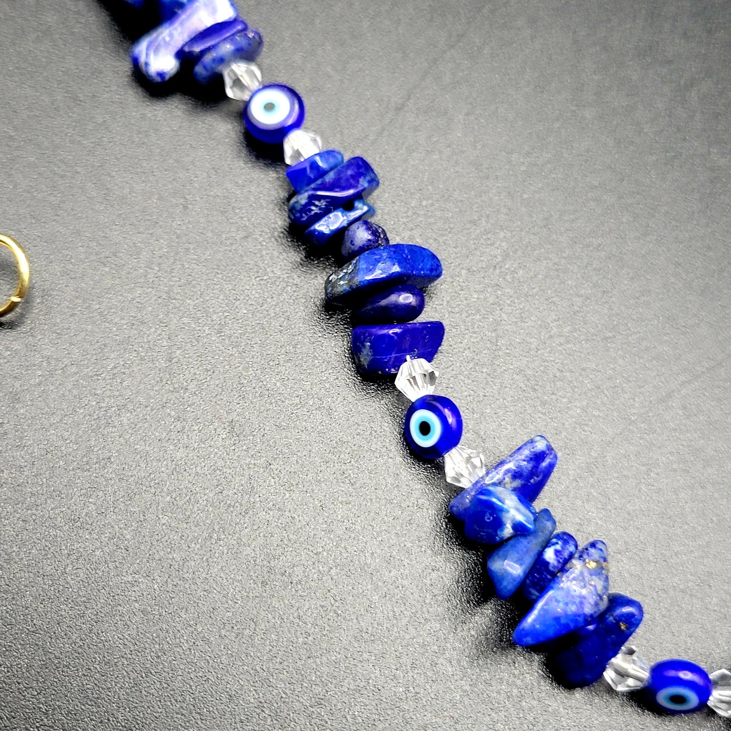 Lapis Lazuli & Evil Eye essential oil bottle necklace