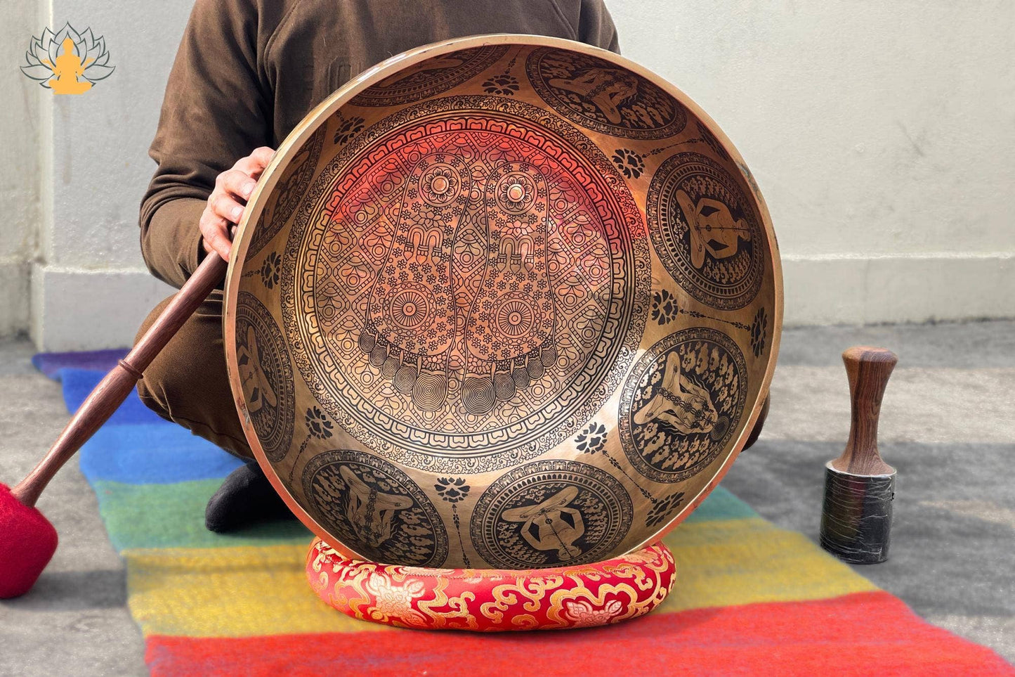 Premium Handmade Buddha Feet Singing Bowl – 7 Metal Sound Healing Bowl – Authentic Nepalese Meditation & Chakra Healing Bowl (10" to 26")