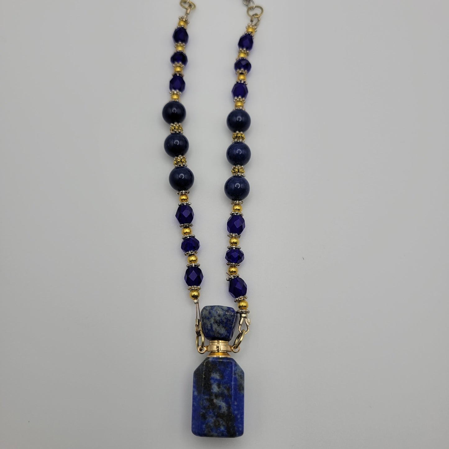 Lapis Lazuli 31' essential oil bottle necklace