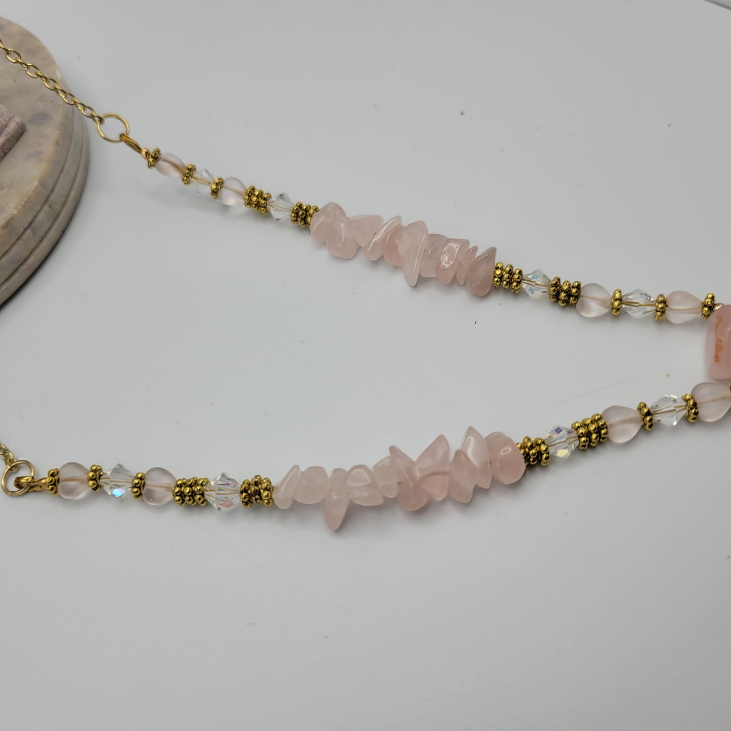 Rose Quartz 30' Essential Oil Bottle Necklace