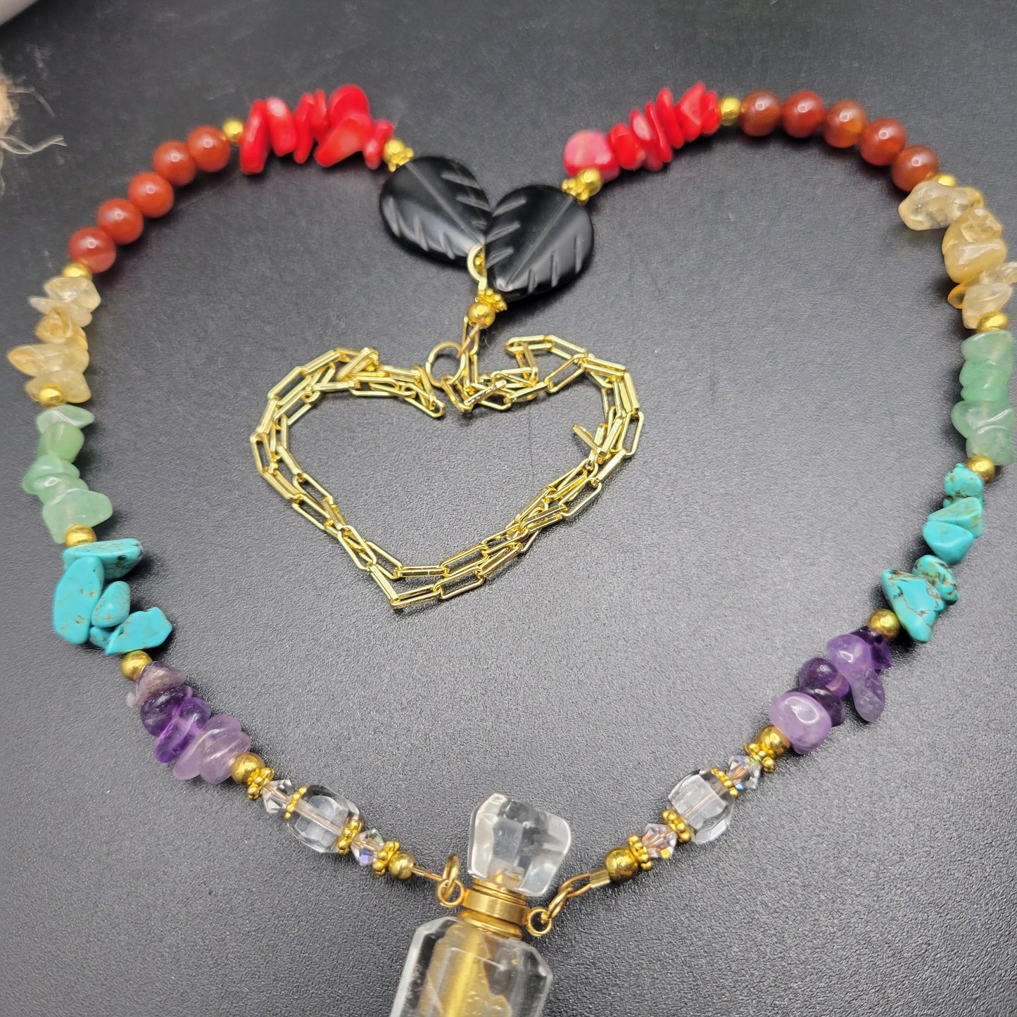 Chakra 32' essential oil bottle necklace